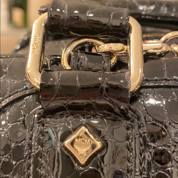 SOLD-MCM Designer Purse Bag Limited Edition Black & White Marquis Satchel Rare - Picture 10 of 16